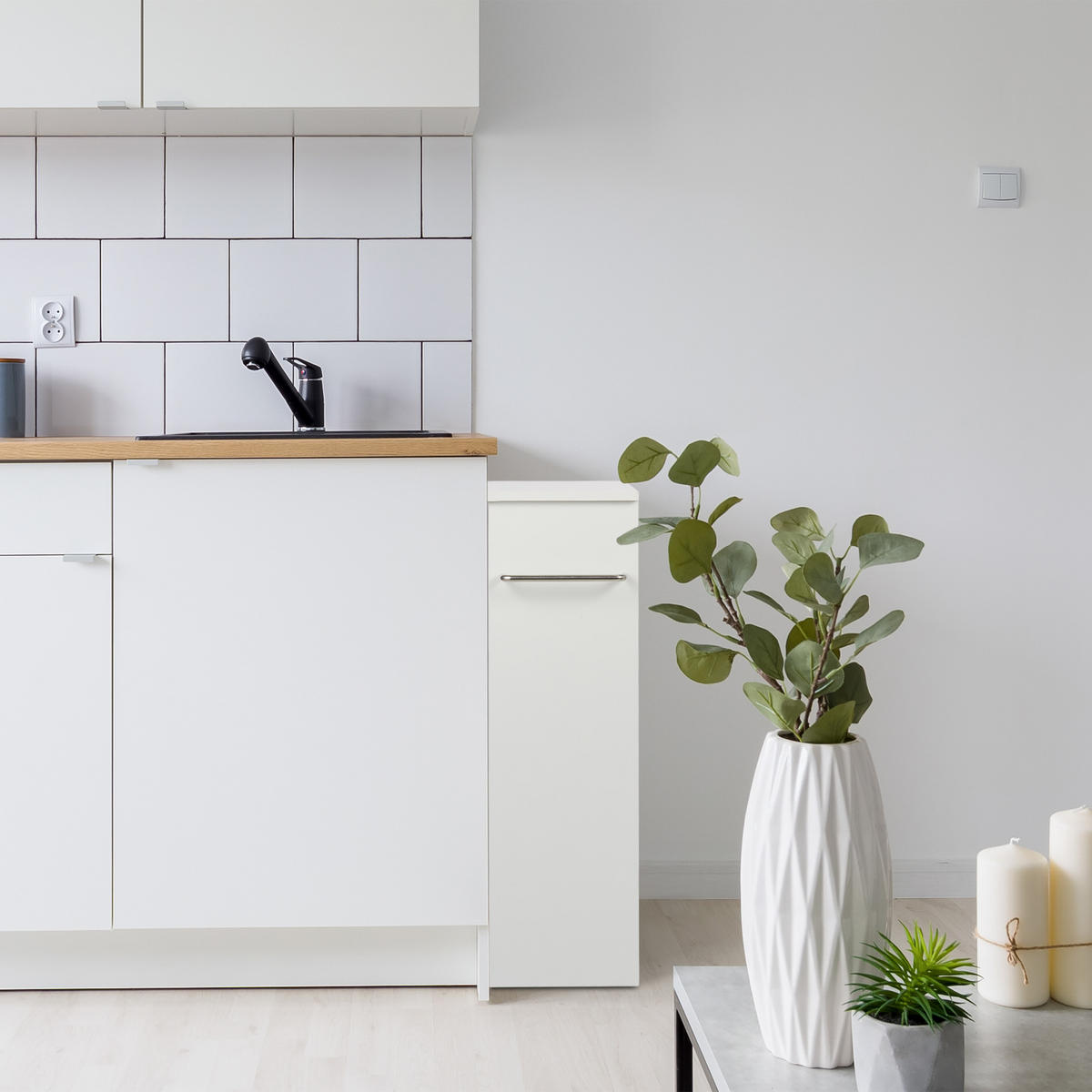 VOZÍK do výklenku - biela, kov/kompozitné drevo (20/67/43cm) - Relaxdays