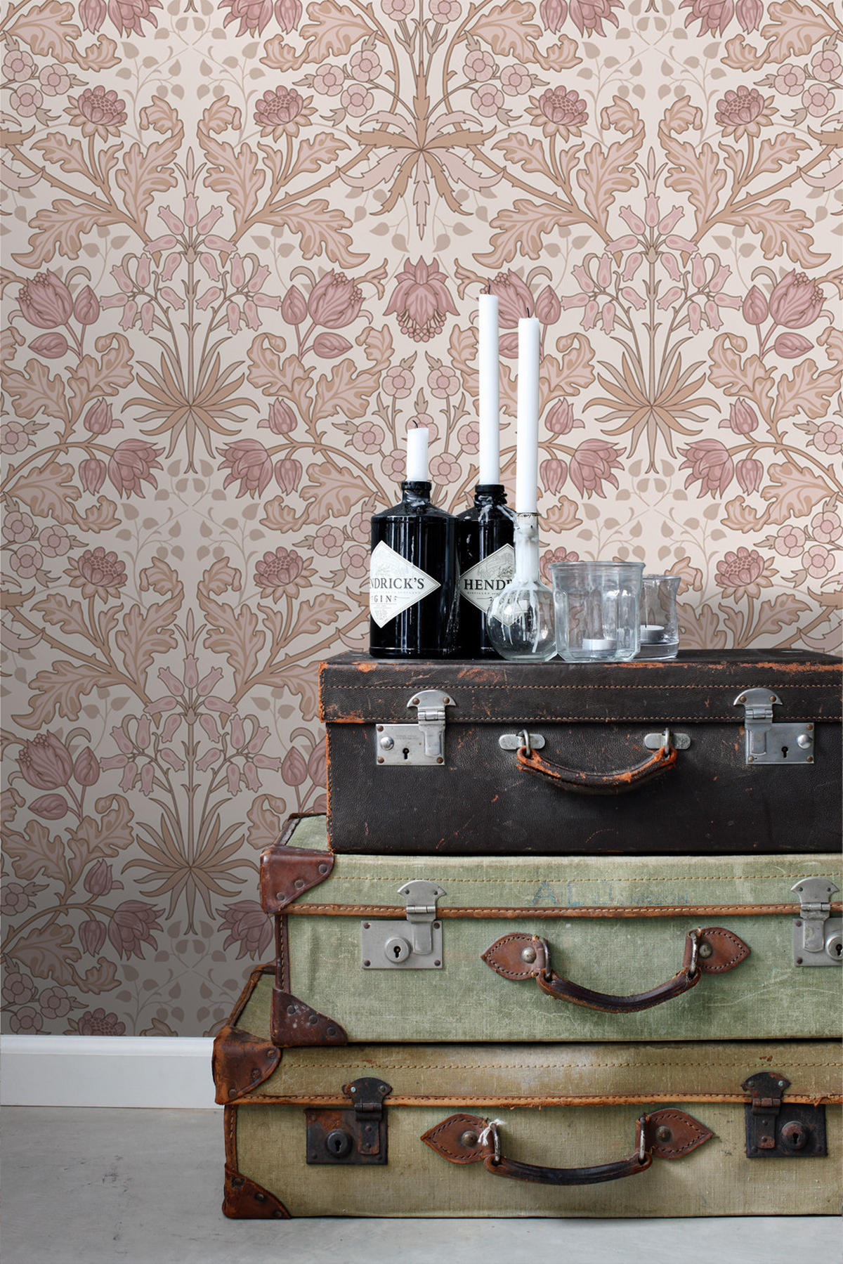 TAPETE Blumenmuster im Jugendstil 50 x 900 cm - Lila, Papier (50/900cm) - ESTAhome