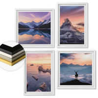 WANDBILDER 4er-Set - 50x50 cm & 40x60 cm Weißer Rahmen - Landschaften Berge Seen jelen - Weiß, Kunststoff (50/50cm) - ArtPrintCave