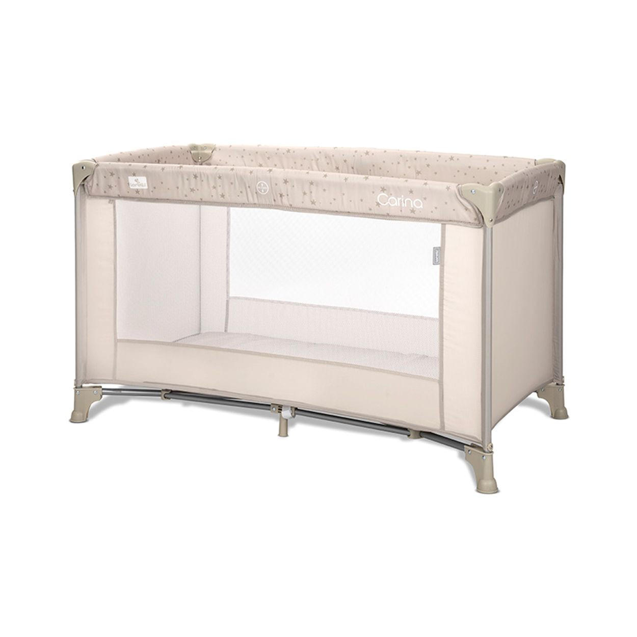 REISEBETT Carina beige faltbar Matratze Laufstall Tragetasche Öffnung - Beige, Kunststoff (60/120cm) - Lorelli