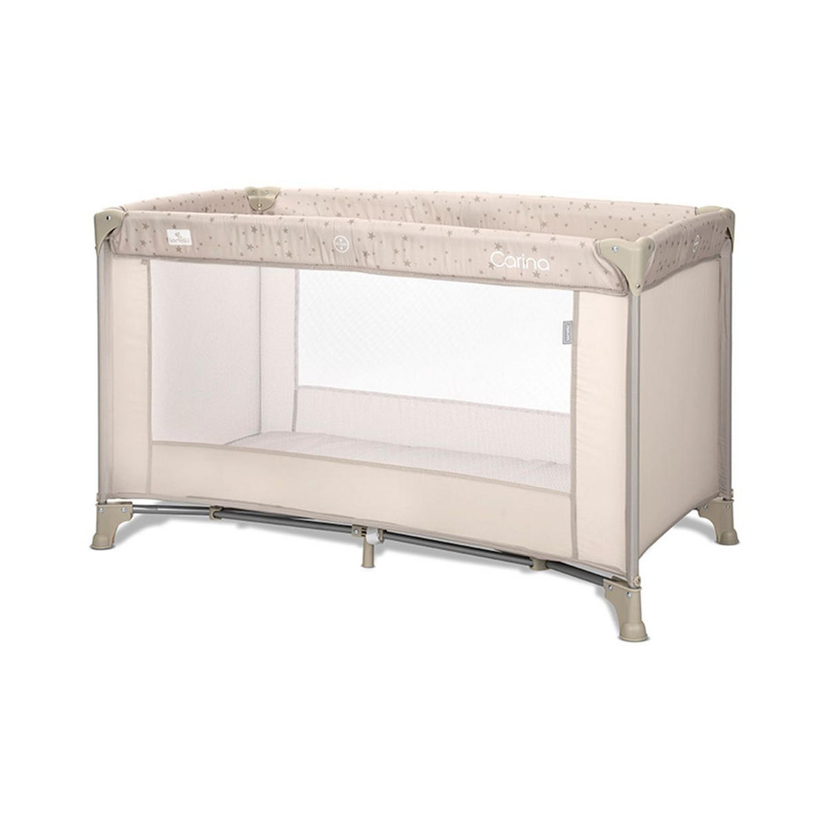 REISEBETT Carina beige faltbar Matratze Laufstall Tragetasche Öffnung - Beige, Kunststoff (60/120cm) - Lorelli
