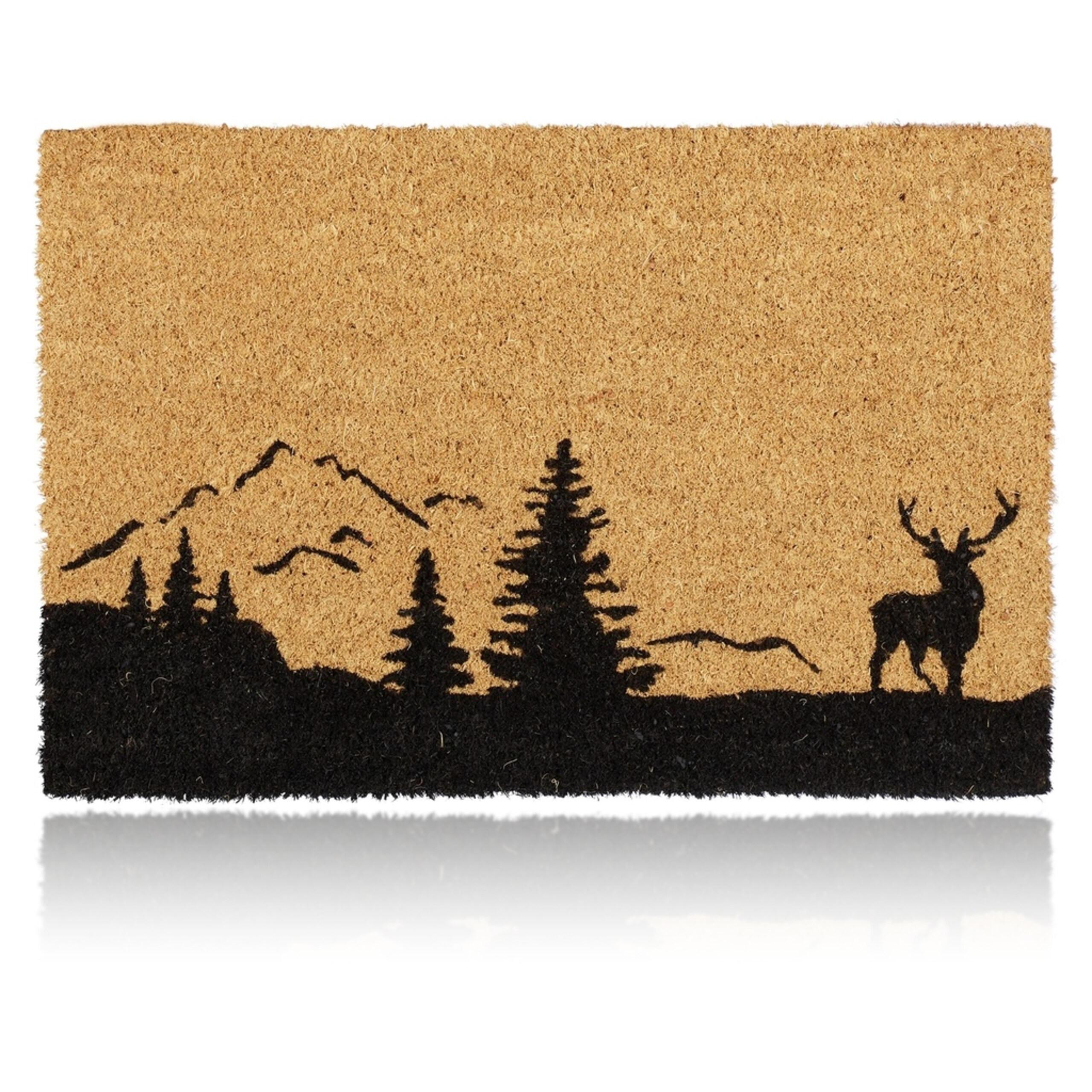 ROHOŽKA Přírodní Černá kokos protiskluzová 60x40 cm - světle hnědá, textil/plast (60/40cm) - Relaxdays