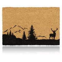 ROHOŽKA Přírodní Černá kokos protiskluzová 60x40 cm - světle hnědá, textil/plast (60/40cm) - Relaxdays