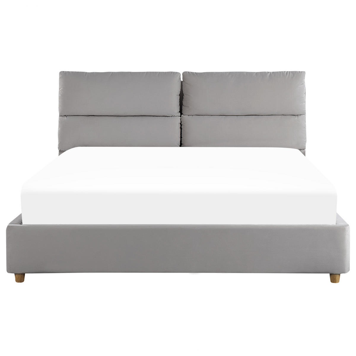 POLSTERBETT 160/200cm Hellgrau Batilly - Hellgrau, Textil (160/200cm) - Beliani