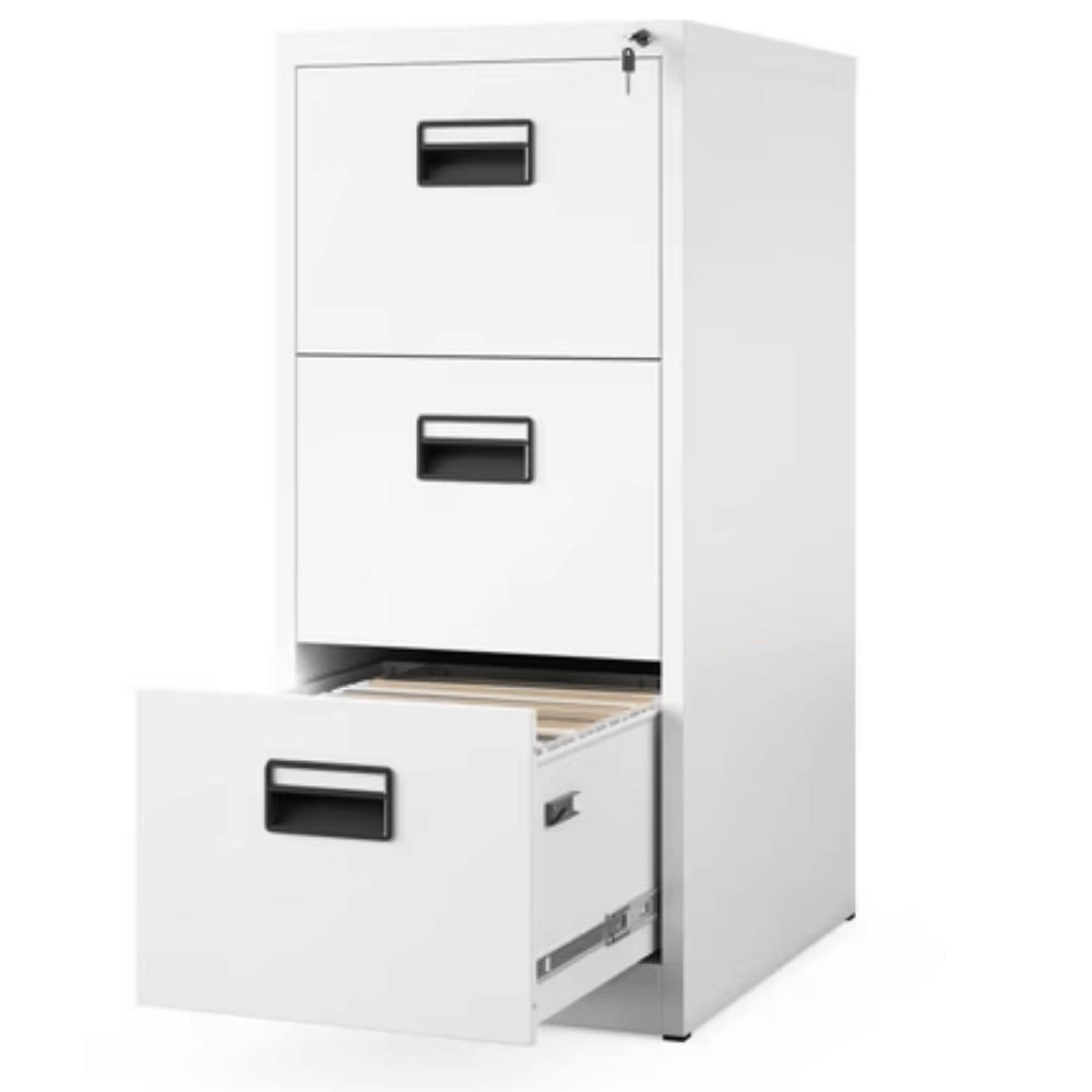 HÄNGEREGISTERSCHRANK abschließbar TION 3 Schubladen 102x46x62cm Weiß - Weiß, Metall (46/102/62cm) - DELUKE