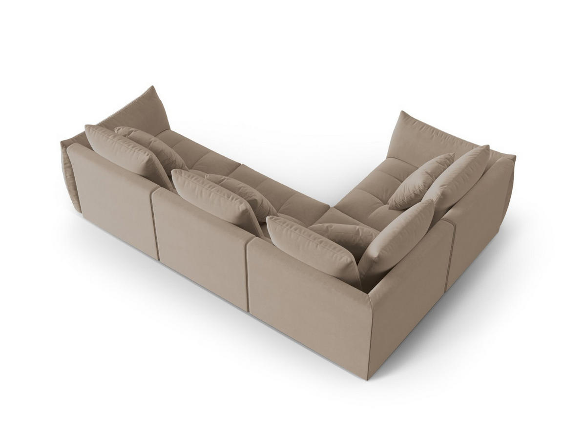 ECKSOFA modular links Bloom aus Samt hellbraun 3 Sitzplätze - Hellbraun, Textil (216/316cm) - Micadoni