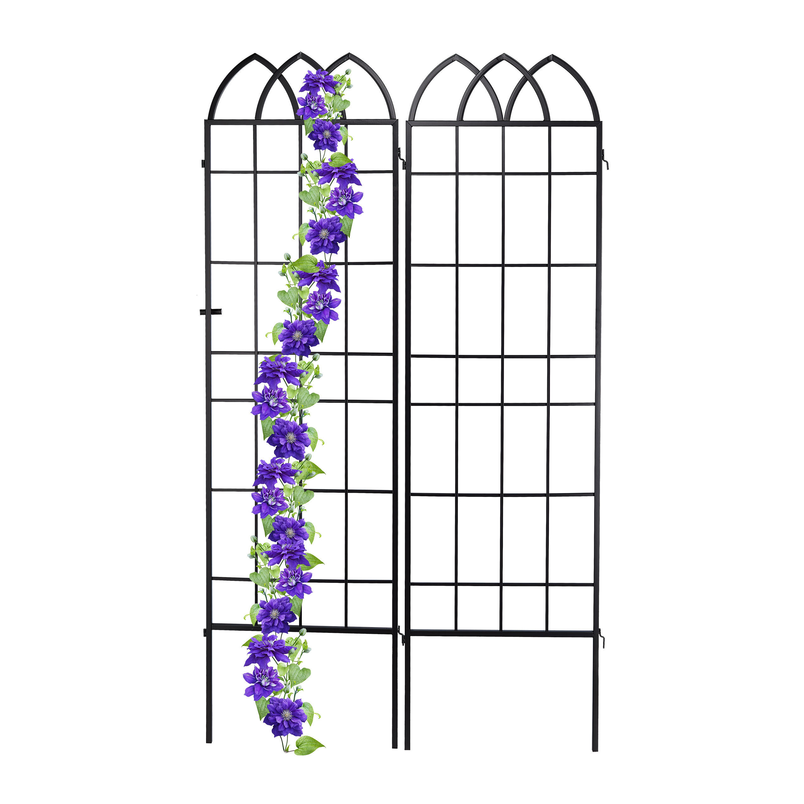 2xRANKGITTER - Schwarz, Metall (51/183/1.5cm) - Relaxdays