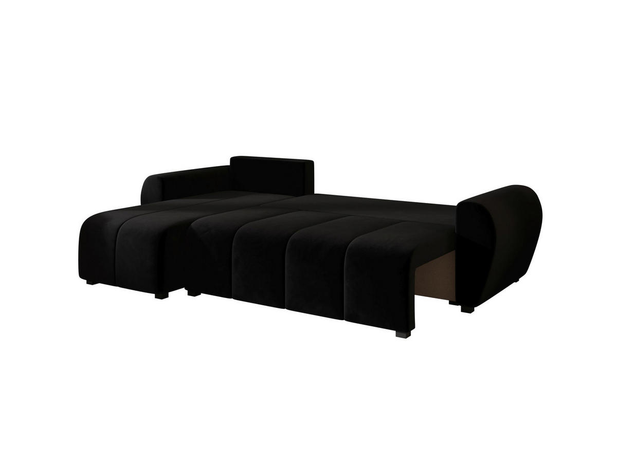 ECKSOFA MOLISA L Itaka 15 Links mit Schlaffunktion - Schwarz, Textil (245/145cm) - Bedante
