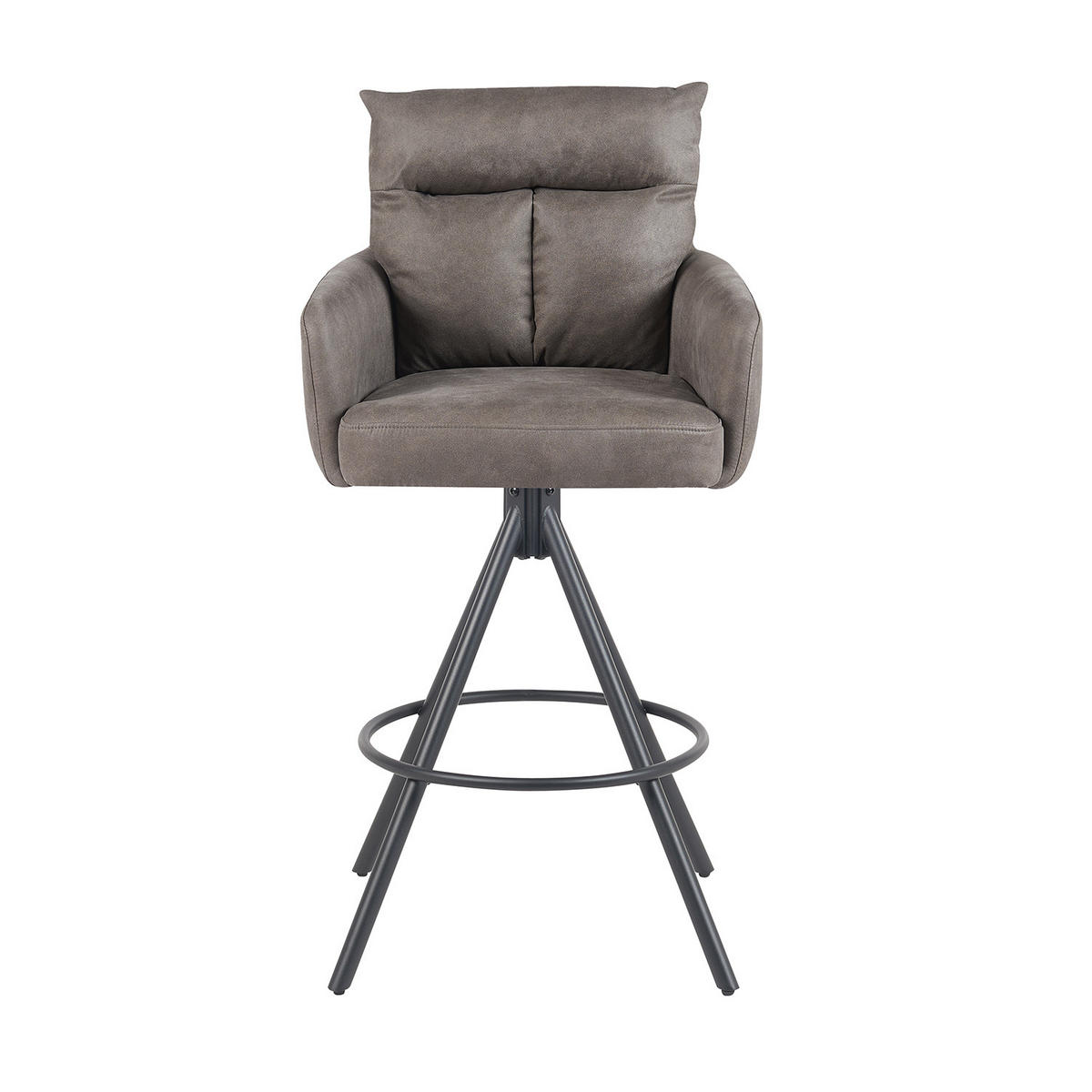 BARHOCKER Lio - Taupe/Schwarz, Textil/Metall (54/103/57cm) - DUBI Möbel