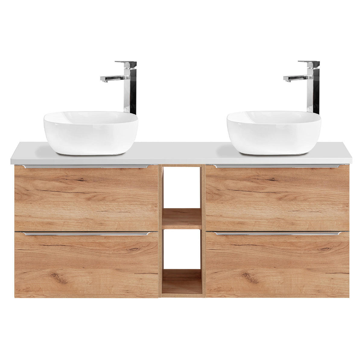 DOPPELWASCHTISCH 140.4cm April Holz - Braun, Holzwerkstoff (140.4/59/46cm) - Petits-meubles