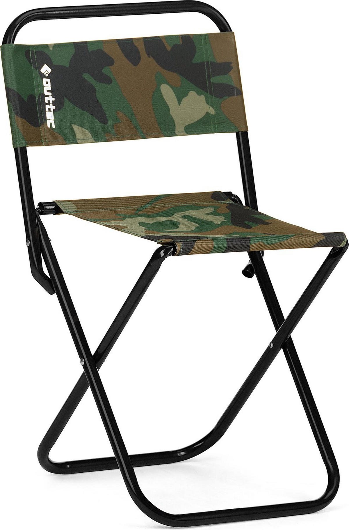 KLAPPSTUHL bis 100 kg - Dunkelgrün/Braun, Textil/Metall (35/58/35cm) - Outtec