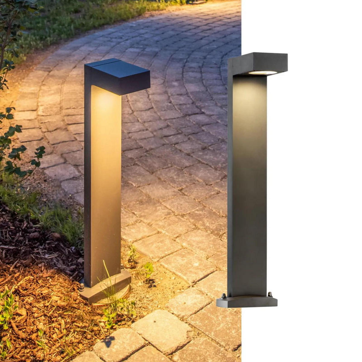 WEGELEUCHTE Quadrasyl Silbergrau - Silberfarben, Metall (22.5/22.5/75cm) - SLV