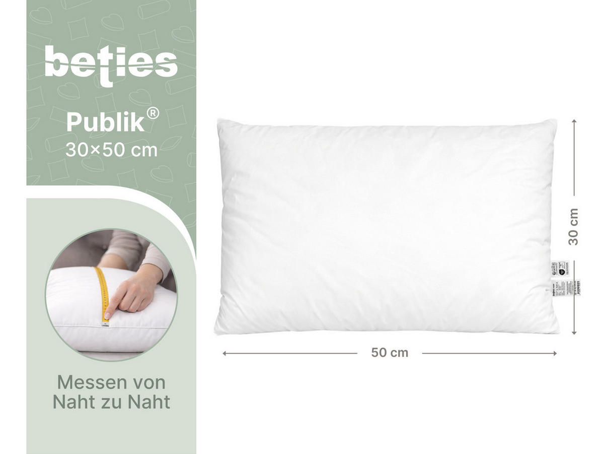 FEDERKISSEN Publik 30/50 cm - Creme, Textil (30/50cm) - beties Heimtextil