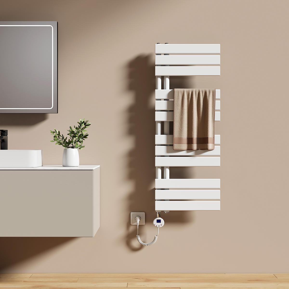 HEIZKÖRPER Elektrisch WLAN Thermostat Weiß - Weiß, Metall (40/104.1/5.9cm) - EMKE