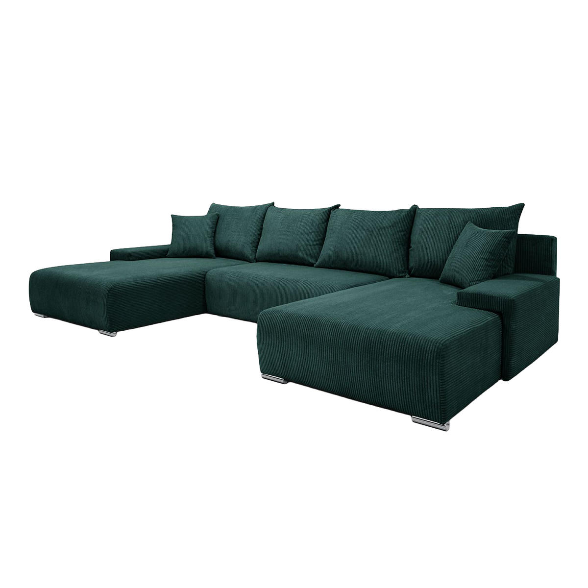 ECKSOFA Trawanga s funkcí spaní, Zelená - zelená barva, textil (348/188cm) - Fedve