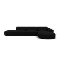 ECKSOFA rechts Jodie aus Samt schwarz 4 Sitzplätze - Schwarz, Textil (166/342cm) - Micadoni