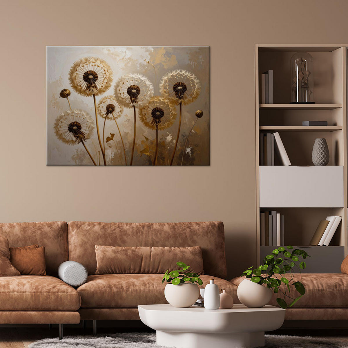 LEINWANDBILD Blumen 45x30cm - Braun, Textil (45/30cm) - Feeby