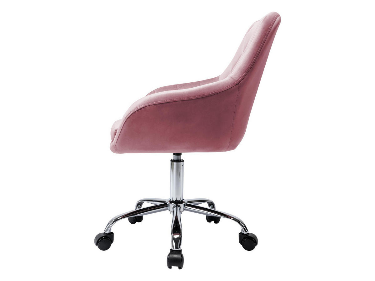 DREHSTUHL Muz 1018-1 - Silberfarben/Rosa, Textil/Metall (59/92/59cm) - MIRJAN24