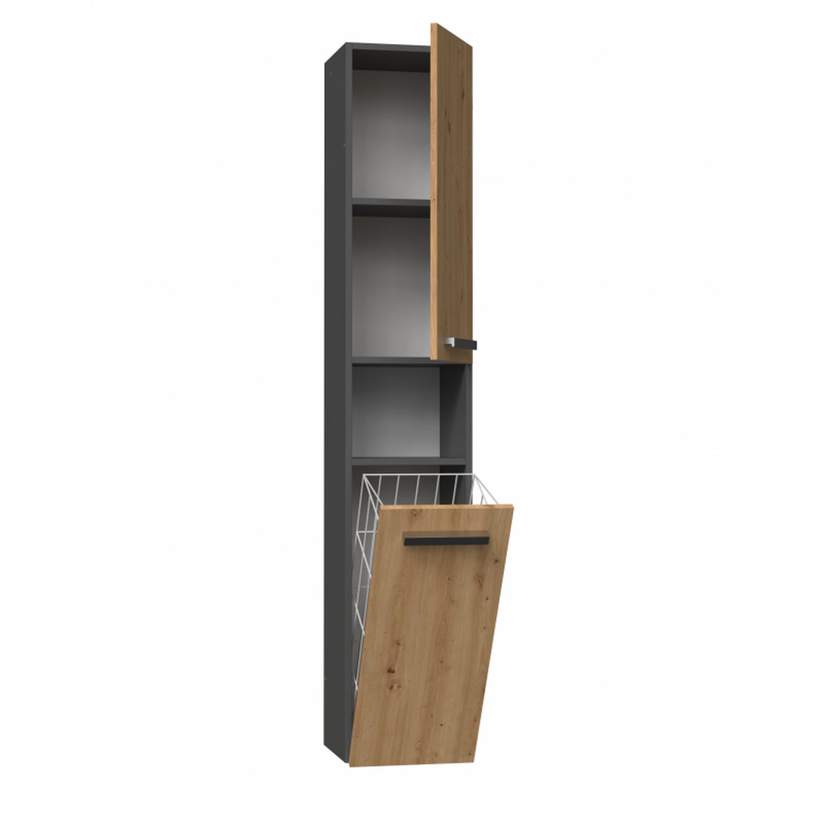 SKRIŇA kúpeľňová - antracitová, kompozitné drevo (31/174/30cm) - RAUMHIRSCH FURNITURE