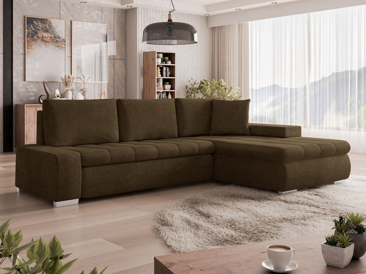 ECKSOFA Orkan Mini - Bronzefarben, Holz/Textil (265/185cm) - MIRJAN24