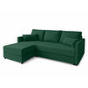 ECKSOFA L Form Dolceo Dunkelgrün 226/140/78 cm – Schlaffunktion Universell Rechts Links - Dunkelgrün/Schwarz, Kunststoff/Textil (226/140cm) - AX Living