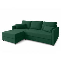 ECKSOFA L Form Dolceo Dunkelgrün 226/140/78 cm – Schlaffunktion Universell Rechts Links - Dunkelgrün/Schwarz, Kunststoff/Textil (226/140cm) - AX Living