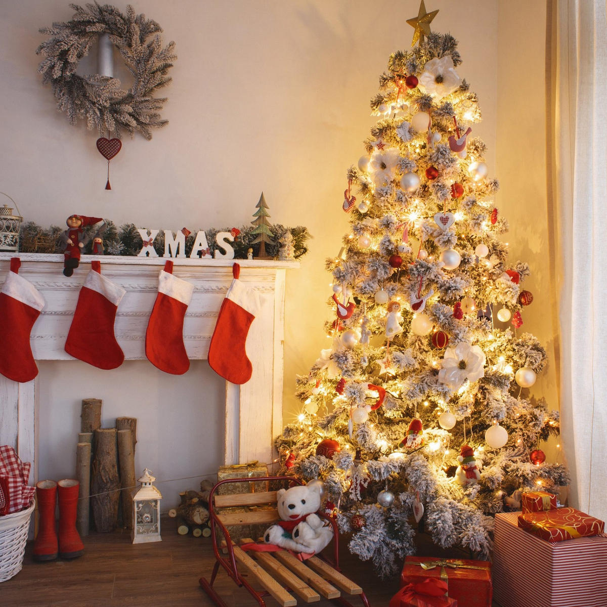WEIHNACHTSBAUM Weiß 137/137/210 cm - Weiß, Kunststoff (210cm) - Mobili Rebecca