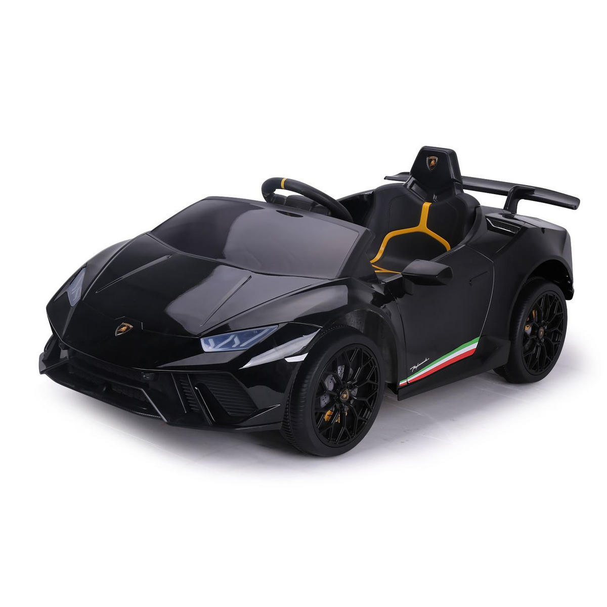 ELEKTROAUTO Lamborghini Huracan black Fernbedienung, Musikfunktion - Schwarz, Kunststoff (120/64/47cm) - Chipolino