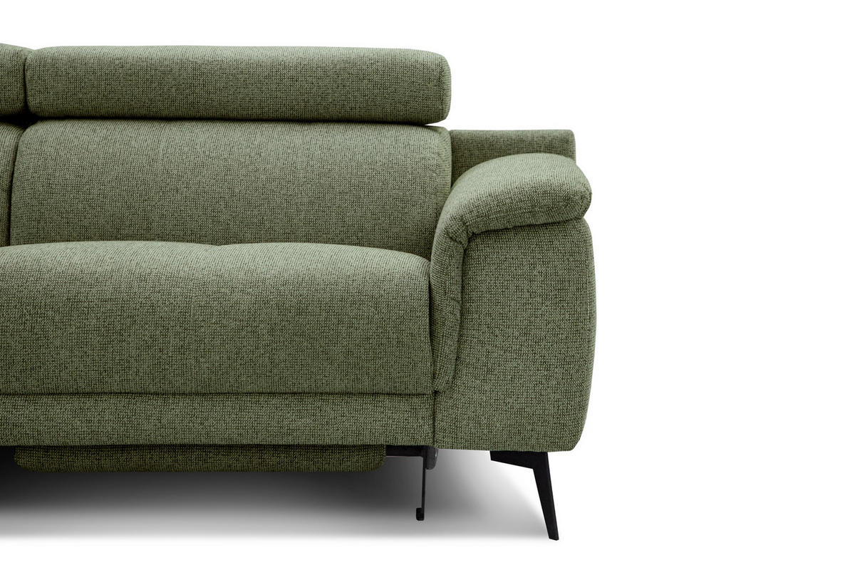 ECKSOFA FIERO 5-Sitzer mit 1 Relaxfunktion, olivgrün - Olivgrün, Holzwerkstoff/Textil (228/290cm) - Courtois Laville