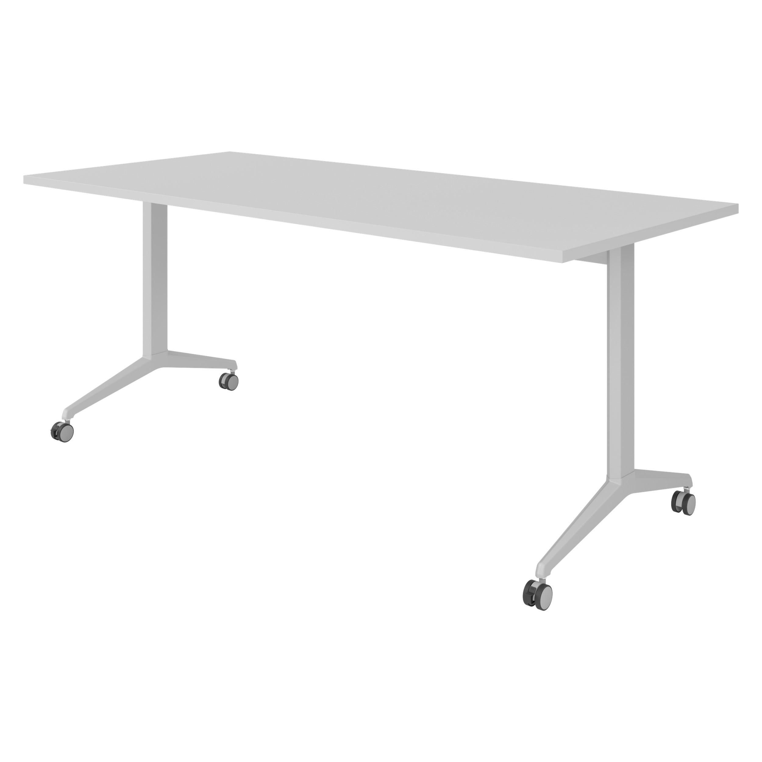 SEMINARTISCH klappbar & fahrbar 80/180/75 cm in Grau/Silberfarben - Silberfarben/Grau, Holzwerkstoff (80/180/75cm) - bümö