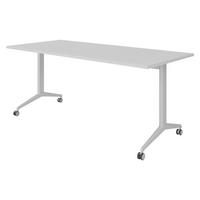 SEMINARTISCH klappbar & fahrbar 80/180/75 cm in Grau/Silberfarben - Silberfarben/Grau, Holzwerkstoff (80/180/75cm) - bümö