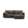 ECKSOFA rechts Torino aus Samt ebenholz 3 Sitzplätze - Graubraun, Textil (170/220cm) - Micadoni
