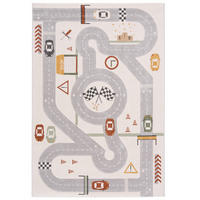 KINDER TEPPICH MAUI KIDS RENNBAHN - Grau, Textil (200/290cm) - Pergamon