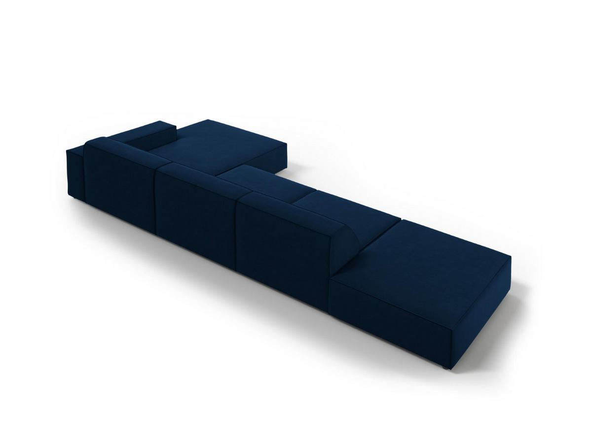 ECKSOFA rechts Jodie aus Samt königsblau 5 Sitzplätze - Blau, Textil (166/341cm) - Micadoni