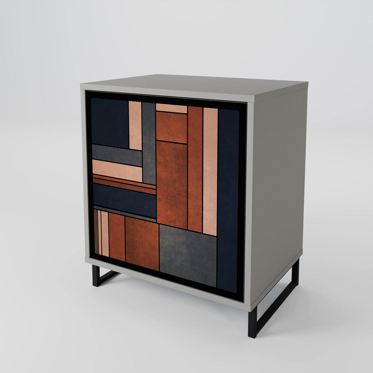 SIDEBOARD INTREPID FORMATION, Grau, 57,5x42x57,5 cm, Ohne Füße - Multicolor/Grau, Holzwerkstoff (57.5/57.5/42cm) - SpaceRebels