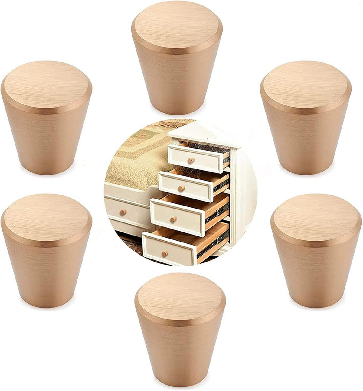 SCHRANKKNOPF Gold 10er-Set Aluminium - Goldfarben, Metall (0.2/2.3/0.2cm)