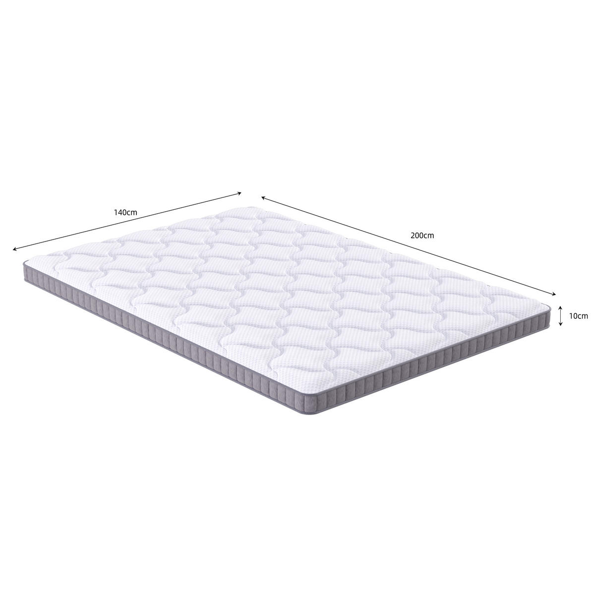 TASCHENFEDERKERNMATRATZE 140/200 cm Weiß, Härte H3 - Weiß, Textil (140/200cm) - Oxeza