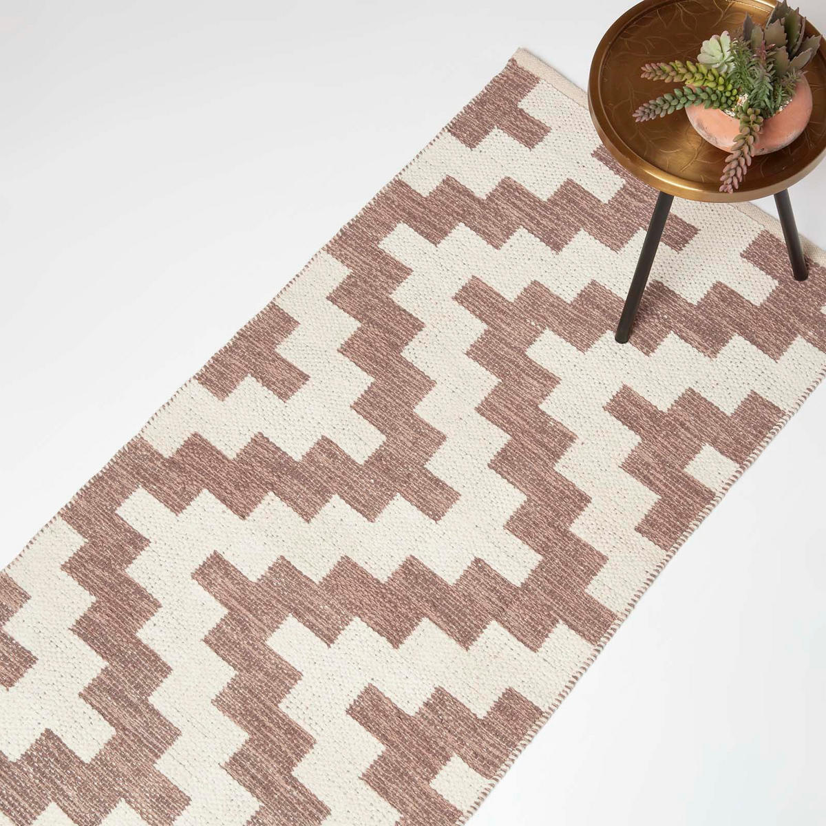 KELIM-TEPPICHLÄUFER Malina 66/200 cm - Braun, Textil (66/200cm) - Homescapes