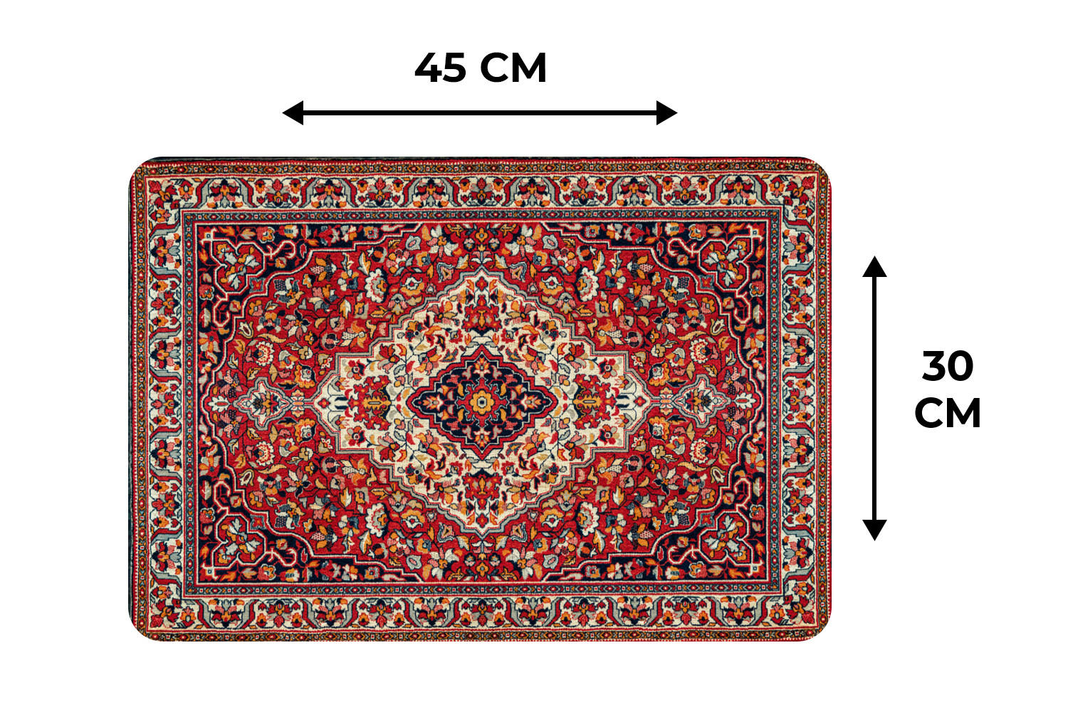 SET OD 6 PODLOŽAKA ZA STOL Perzijski tepih 45x30 cm - crvena, plastika (47.77cm) - MuchoWow