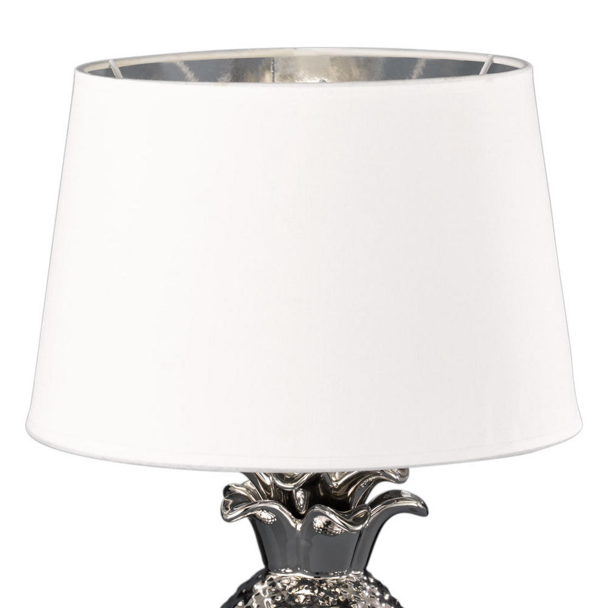 LED TISCHLEUCHTE Keramik Silber Weiß - Silberfarben, Keramik (28/28/43cm)