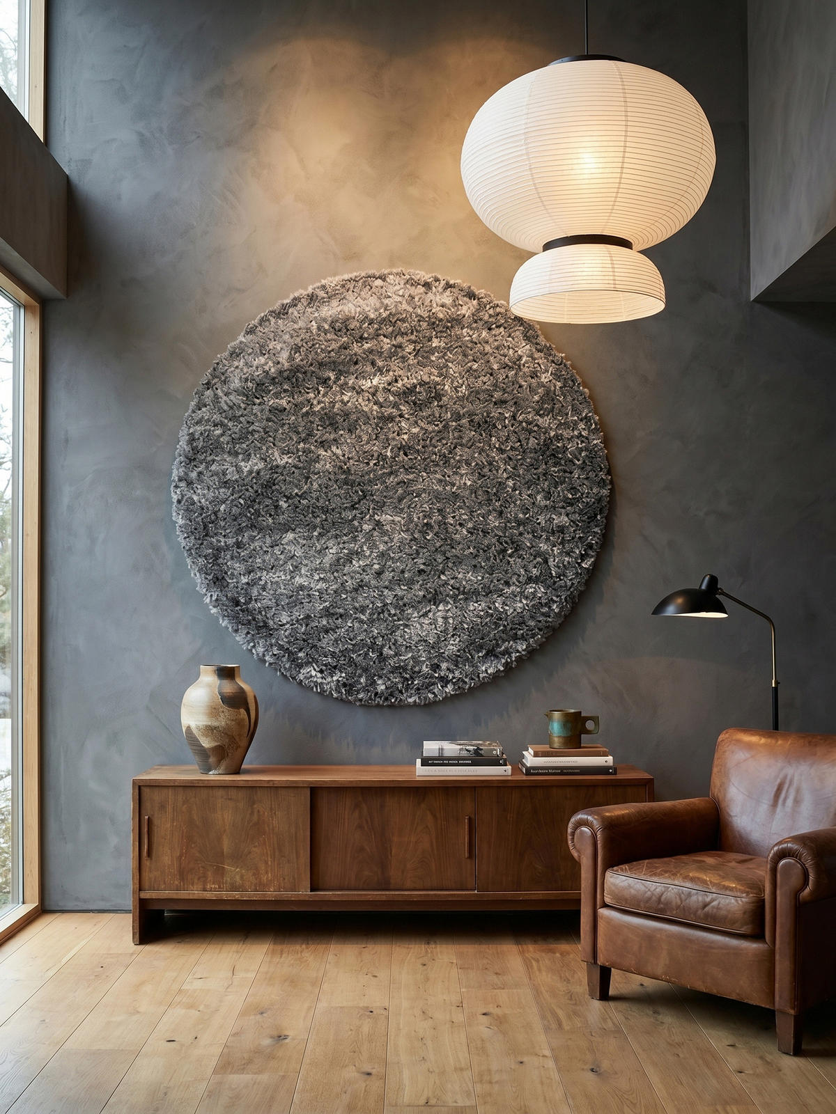 TEPPICH Wohnzimmer Hochflor Einfarbig Weich Flauschig Waschbar Rund Hellgrau 120x120 cm – SALZACH - Grau, Textil (120/120cm) - KADIMA DESIGN