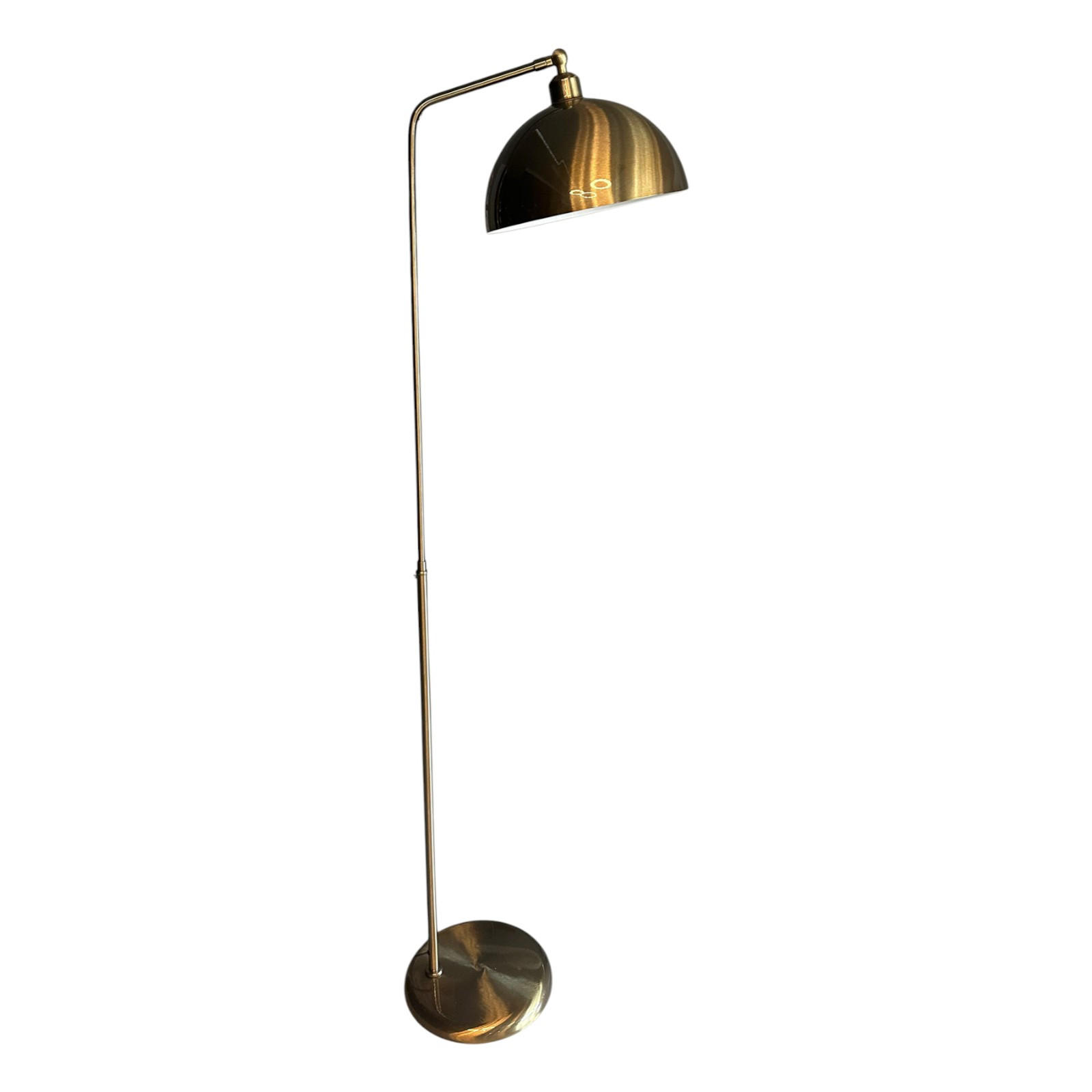 STEHLAMPE Norek aus Metall mit E27, verstellbarer Lampenschirm - Messingfarben, Metall (37/37/169cm) - Bamyum