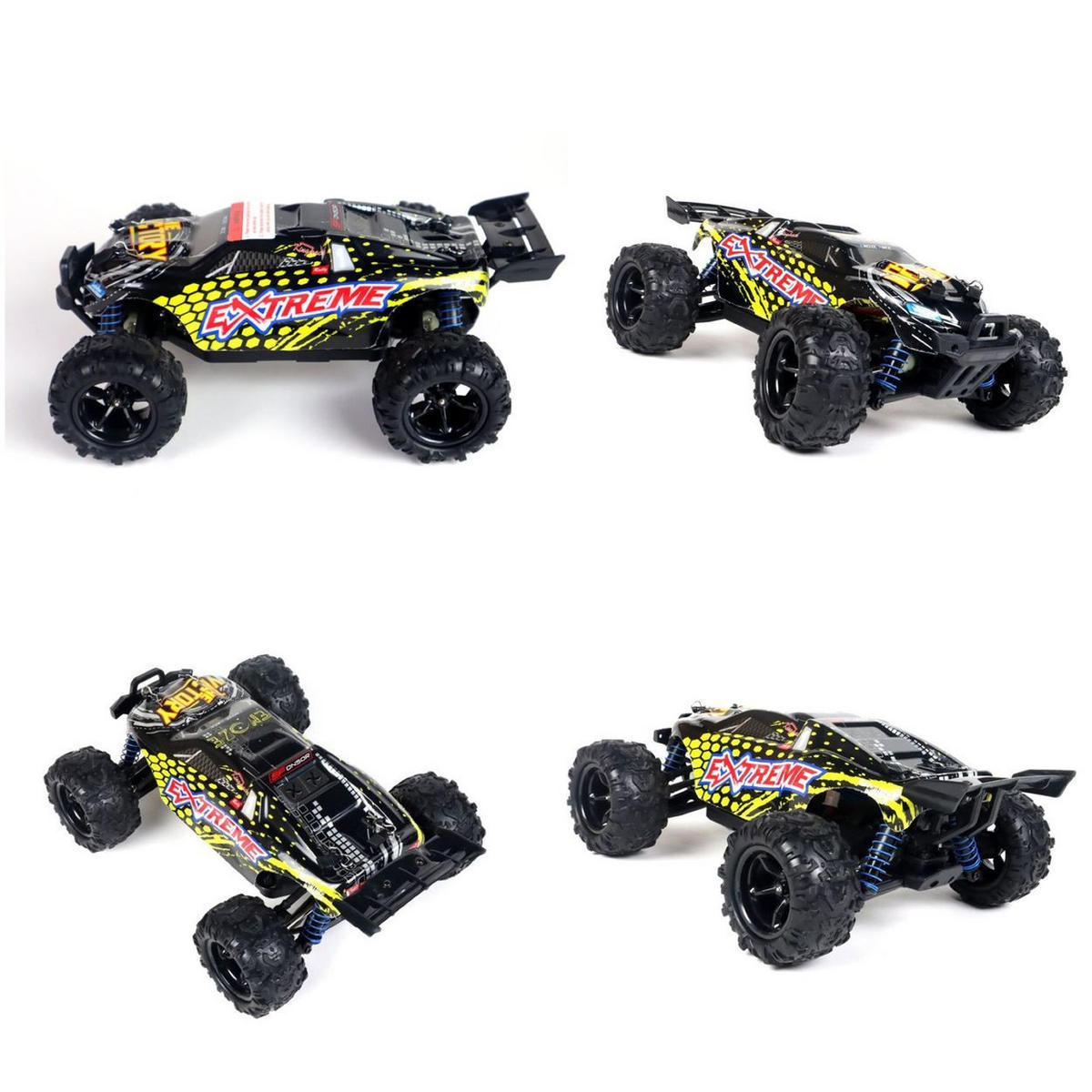 RC BUGGY Extreme 302E 1:18 schwarz Allradantrieb, Fernbedienung, Akku enthalten, Elektroantrieb - Schwarz, Kunststoff (19/8/27cm) - Es-Toys