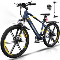 E-BIKE Mountain BK7S für Damen & Herren, 7 Gang, bis zu 90km - Blau, Metall (24cm) - COLORWAY