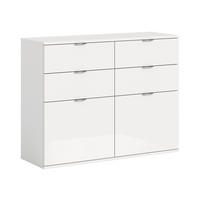 KOMMODE PROJEKT X (B/H/T: ca. 110/85/38 cm) in Weiß/weiß hochglanz - Weiß, Holzwerkstoff (110/85/38cm)