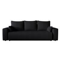 SOFA Bubi mit Bettkasten und Schlaffunktion, Cordstoff - Schwarz, Holzwerkstoff (242/85/95cm)