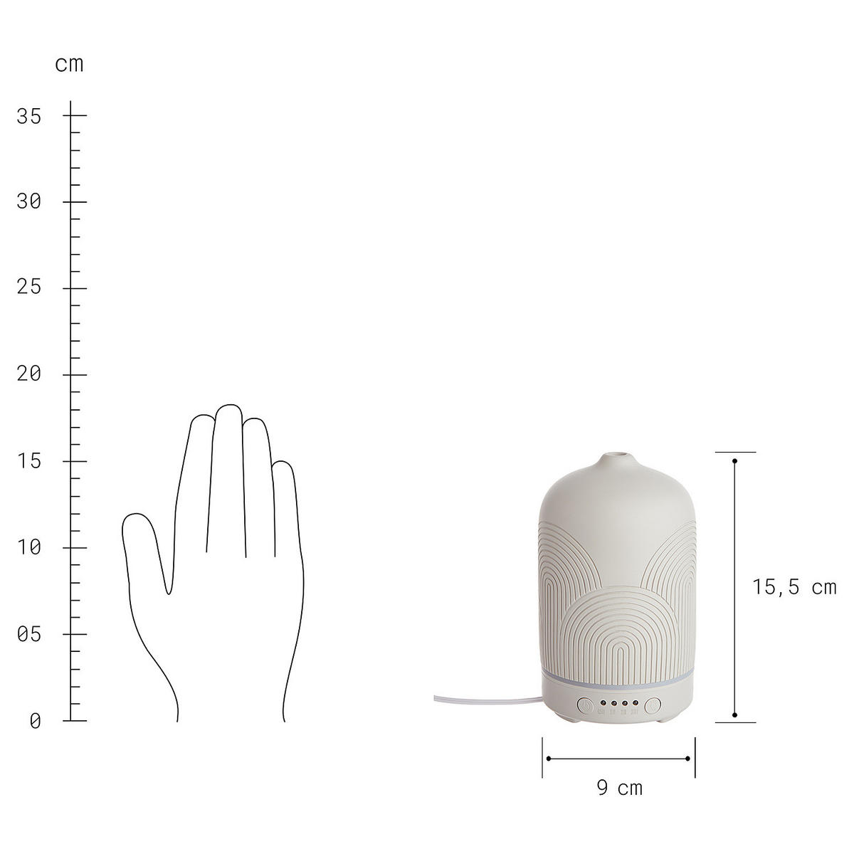 AROMA-DIFFUSER Cloud Nine - Grau, Kunststoff (9/16/9cm) - Butlers