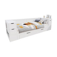 KINDERBETT 90/200 cm in Weiß mit Schublade, Regal und Nachttisch - Weiß, Holz/Holzwerkstoff (90/200cm) - WISHDOR