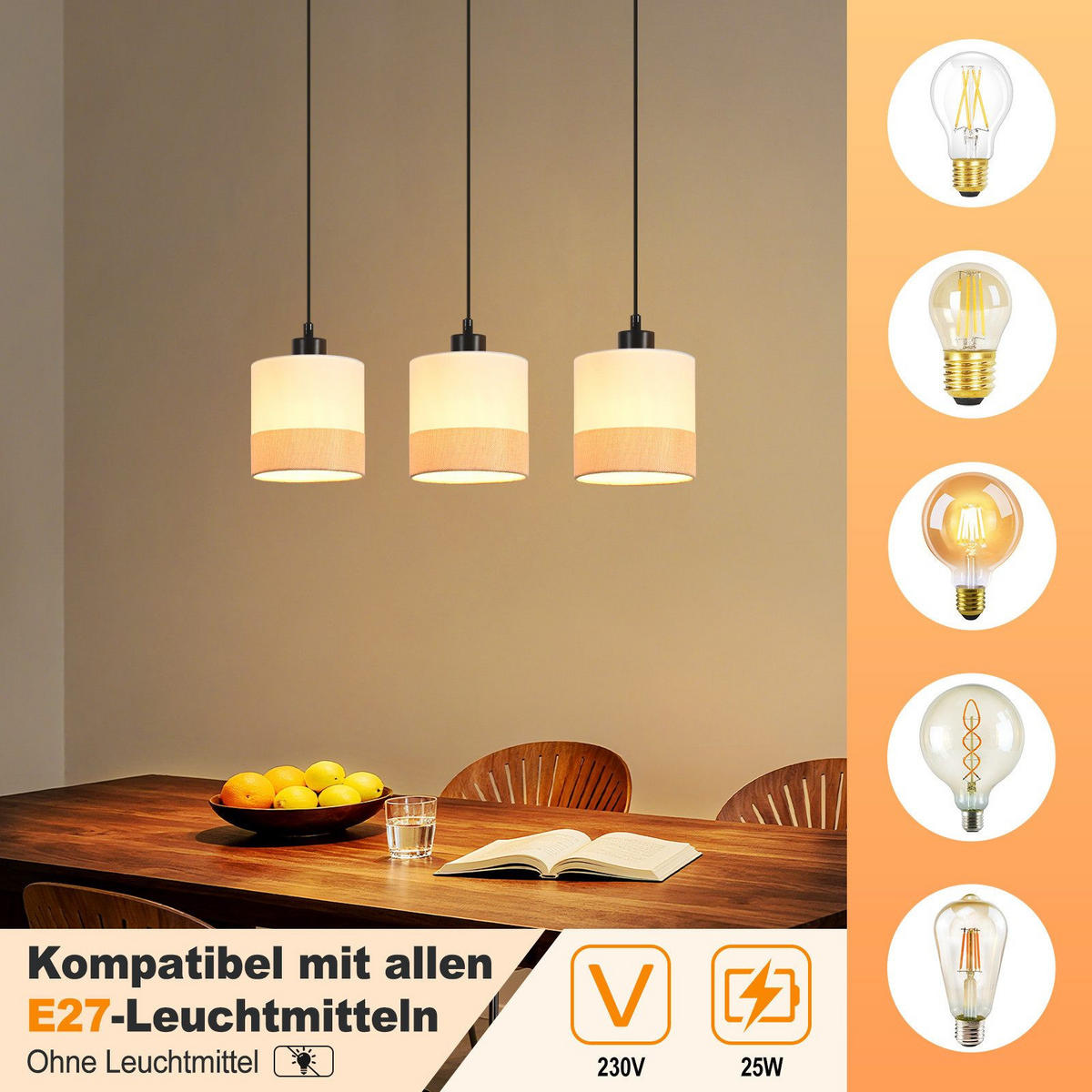 PENDELLEUCHTE BEATRICE Ⅲ 48/5/120 cm - Weiß, Metall (48/5/120cm) - Nettlife