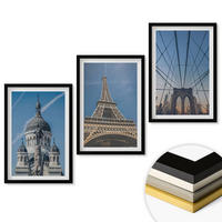 WANDBILDER 3er-Set - 40x60 cm Schwarzer Rahmen - Ansichten von Gebäuden aus Städten auf der ganzen Welt - Schwarz, Kunststoff (40/60cm) - ArtPrintCave